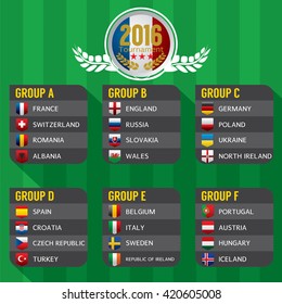 2016 European Football Tournament Vector Illustration