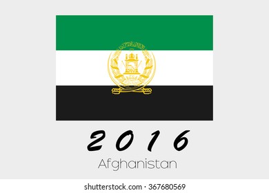 A 2016 Flag Illustration of the country of Afghanistan