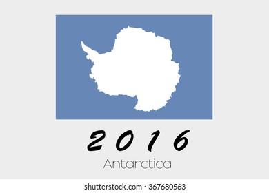 A 2016 Flag Illustration of the country of Antartica