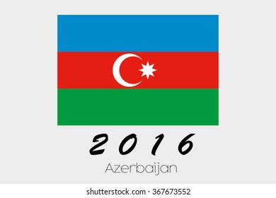 A 2016 Flag Illustration of the country of Azerbaijan