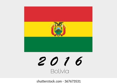 A 2016 Flag Illustration of the country of Bolivia