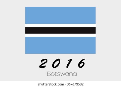 A 2016 Flag Illustration of the country of Botswana