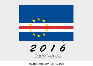 A 2016 Flag Illustration of the country of Cape Verde