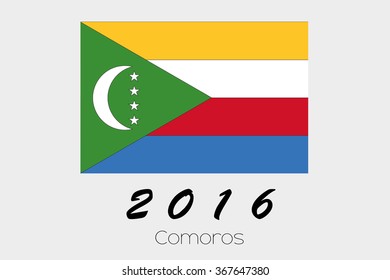 A 2016 Flag Illustration of the country of Comoros