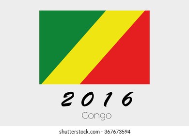 A 2016 Flag Illustration of the country of Congo