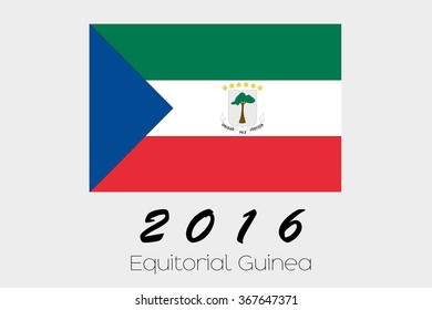 A 2016 Flag Illustration of the country of Equatorial Guinea