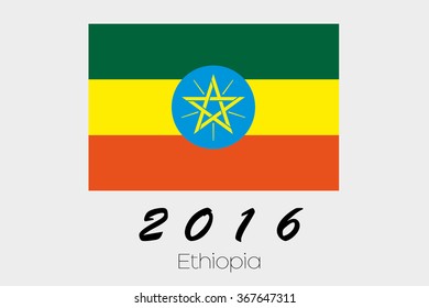 A 2016 Flag Illustration of the country of Ethiopia