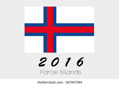 A 2016 Flag Illustration of the country of Faroe Islands