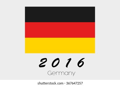 A 2016 Flag Illustration of the country of Germany