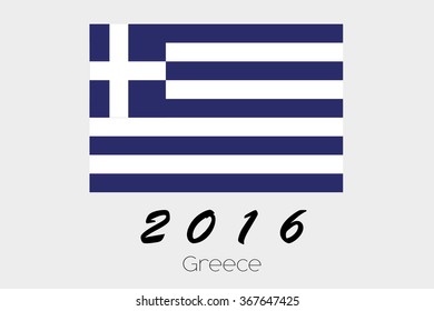 A 2016 Flag Illustration of the country of Greece