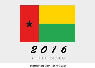 A 2016 Flag Illustration of the country of Guinea Bissau