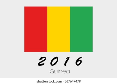 A 2016 Flag Illustration of the country of Guinea