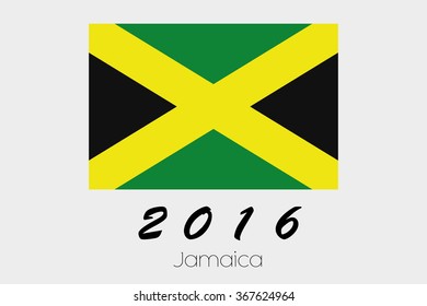 A 2016 Flag Illustration of the country of Jamaica