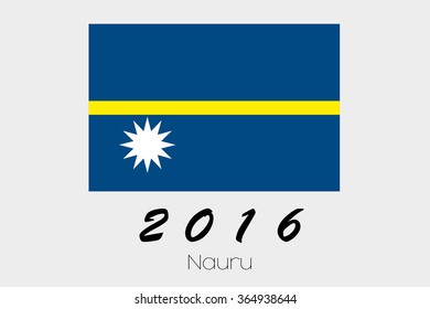 A 2016 Flag Illustration of the country of Nauru