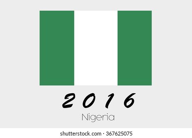 A 2016 Flag Illustration of the country of Nigeria