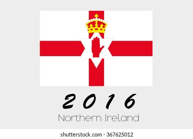A 2016 Flag Illustration of the country of Northern Ireland