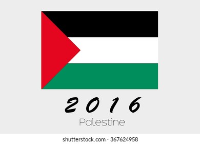 A 2016 Flag Illustration of the country of Palestine