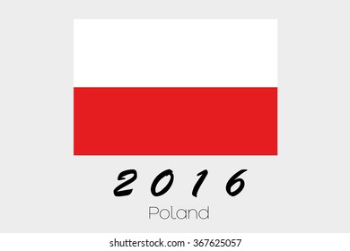 A 2016 Flag Illustration of the country of Poland