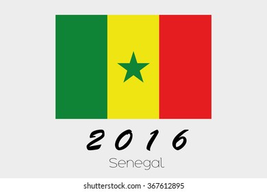 A 2016 Flag Illustration of the country of Senegal