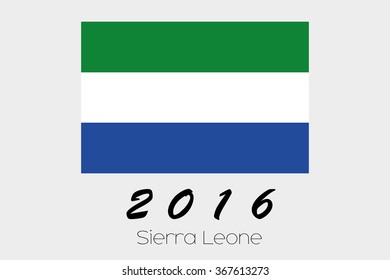 A 2016 Flag Illustration of the country of Sierra Leone