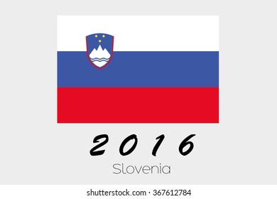 A 2016 Flag Illustration of the country of Slovenia