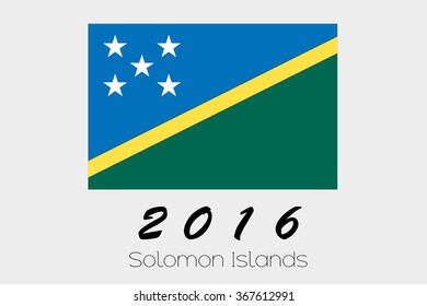 A 2016 Flag Illustration of the country of Solomon Islands