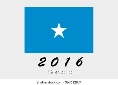 A 2016 Flag Illustration of the country of Somalia