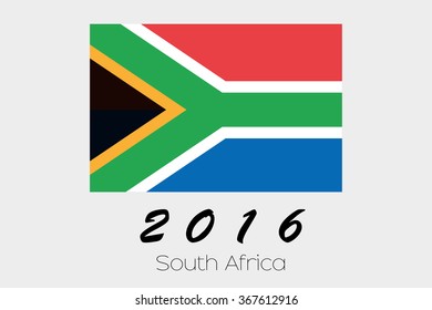 A 2016 Flag Illustration of the country of South Africa