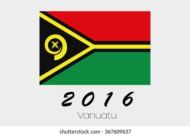 A 2016 Flag Illustration of the country of Vanuatu