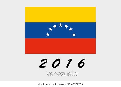 A 2016 Flag Illustration of the country of Venezuela