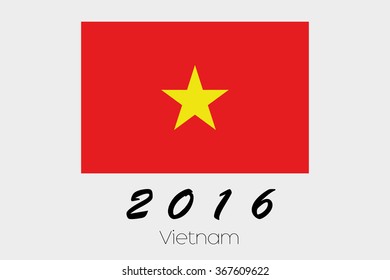 A 2016 Flag Illustration of the country of Vietnam