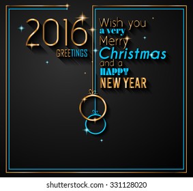 2016 flyer for Happy New Year Background or for your  Christmas menu templates and Greetings Card. Ideal to use for parties invitation, Dinner invitation, Christmas Meeting events and so on.