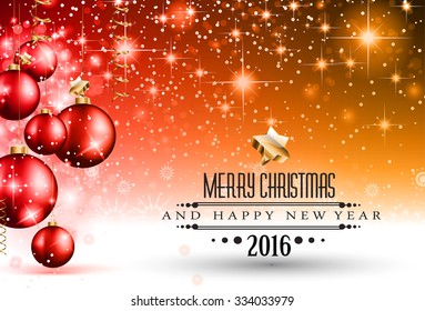 2016 flyer for Happy New Year Background or for your  Christmas menu templates and Greetings Card. Ideal to use for parties invitation, Dinner invitation, Christmas Meeting events and so on.
