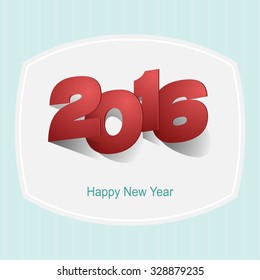 2016 in folding paper with Happy New Year text.