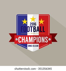 2016 Football Champions Badge Vector Illustration