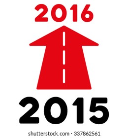 2016 Future Road vector icon. Style is bicolor flat symbol, intensive red and black colors, rounded angles, white background.