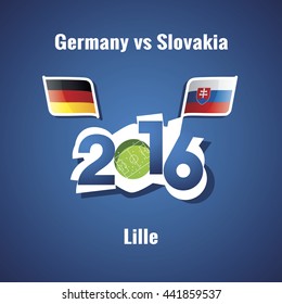 2016 Germany vs Slovakia vector blue background