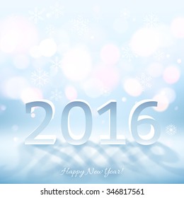 2016 glitter glow sparkles magical background with snowflakes. New year and christmas design. Vector illustration.