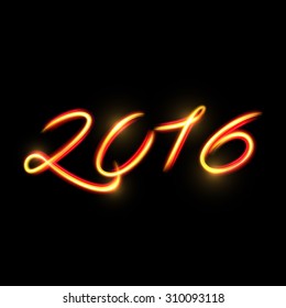 2016 - Glowing light painting for Happy New Year card