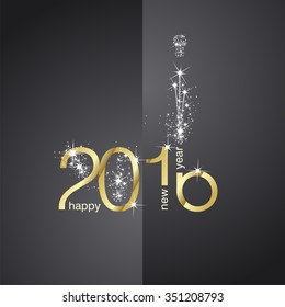 2016 gold firework black background