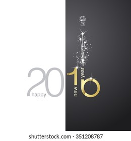 2016 gold firework black white background