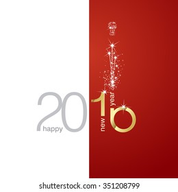 2016 gold firework red white background