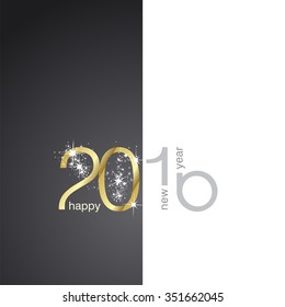 2016 gold firework white black background