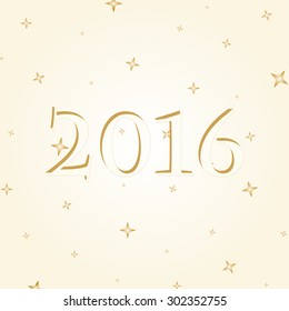 2016 gold lettering on a gold background with gold stars