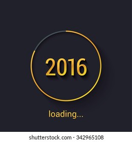 2016 Gold progress loading bar. Vector illustration.