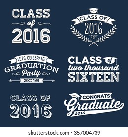 2016 Graduation Vector Set | Graduation Party, Congrats, Celebrate, High School / College Graduation Vector Set