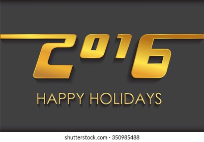 2016 Happy Holidays.2016 Happy New Year and Merry Christmas.Vector illustration.