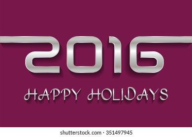 2016 Happy Holidays.2016 Happy New Year and Merry Christmas.Vector illustration.