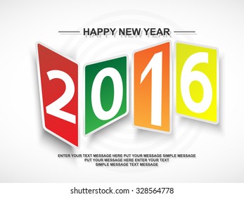 2016 HAPPY NEW YEAR ABSTRACT MODERN STYLE