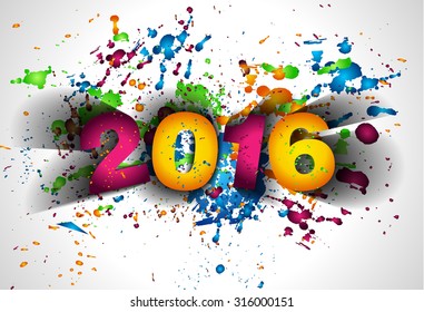 2016 Happy New Year Background for your Christmas dinner invitations, festive posters, restaurant menu cover, book cover, Elegant greetings cards and so on.
